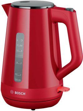 Електрочайник Bosch 1.7л, пластик, червоно-чорний (379341) TWK1M124 фото