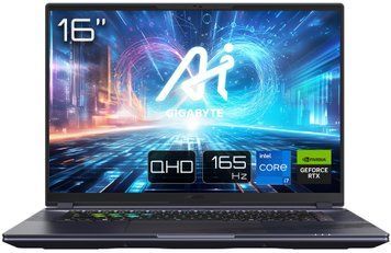 Gigabyte Ноутбук 16X 16.0 QHD 165Hz, Intel i7-13650HX, 16GB, F1TB, NVD4060-8, W11, черный AORUS_16X_9KG-43UAC54SH фото