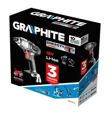 Гайковерт GRAPHITE 58G010, 180 Нм, 18 В без аккумулятора и зарядного устройства 58G012 фото