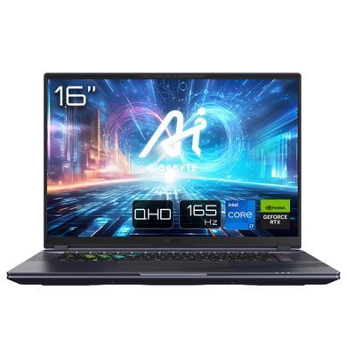 Gigabyte Ноутбук 16X 16.0 QHD 165Hz, Intel i7-13650HX, 16GB, F1TB, NVD4060-8, W11, черный AORUS_16X_9KG-43UAC54SH фото