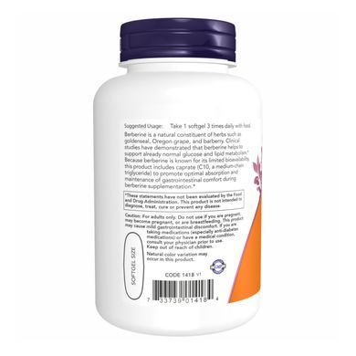 Підтримка рівня глюкози з берберином, Berberine Glucose Support, Now Foods, 90 гелевих капсул