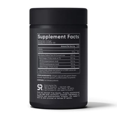 Omega-3 Fish Oil Alaska 625mg - 120 mini sgels Wiley's Finest / Омега-3 з Аляски (Міні-капсули)
