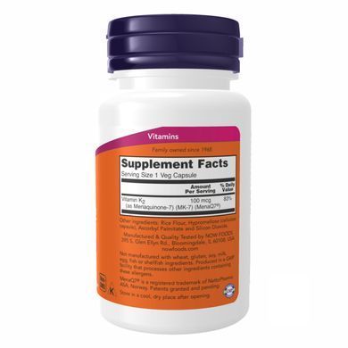 MK-7 Витамин K-2 NOW Foods (MK-7 Vitamin K-2) 100 мкг