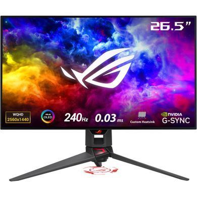 ASUS Монітор 26.5" ROG Swift PG27AQDM 2xHDMI, DP, 2xUSB, OLED, 2560x1440, 240Hz, 0.03ms, DCI-P3 99%, G-SYNC, Pivot, HDR10 (365762) 90LM08Q0-B01A70 фото
