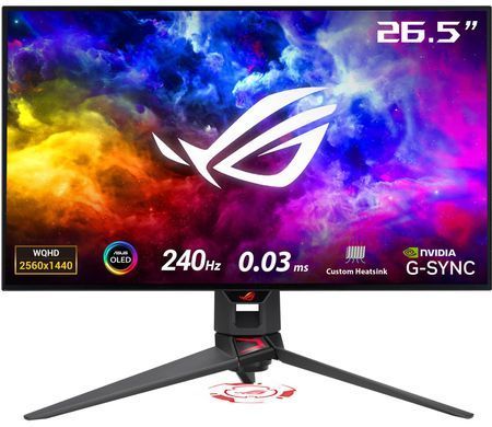 ASUS Монітор 26.5" ROG Swift PG27AQDM 2xHDMI, DP, 2xUSB, OLED, 2560x1440, 240Hz, 0.03ms, DCI-P3 99%, G-SYNC, Pivot, HDR10 (365762) 90LM08Q0-B01A70 фото