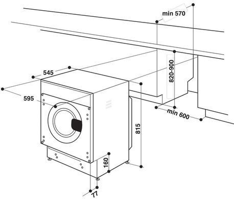 Whirlpool Пральна машина вбудовувана фронтальна BIWMWG71484E (354885) BIWMWG71484E фото