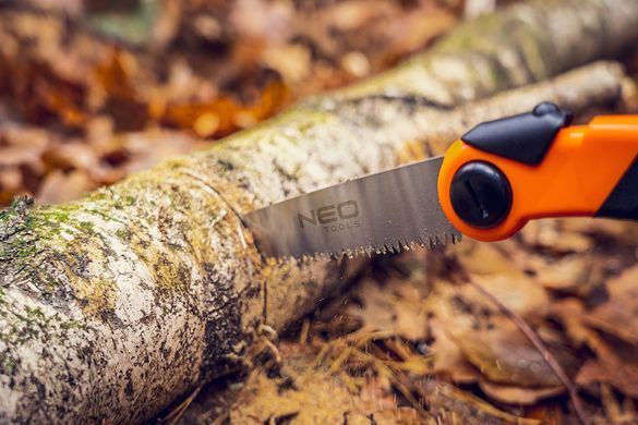 Ручная пила NEO Bushcraft 63-120, складное лезвие 21 см, сталь SK4