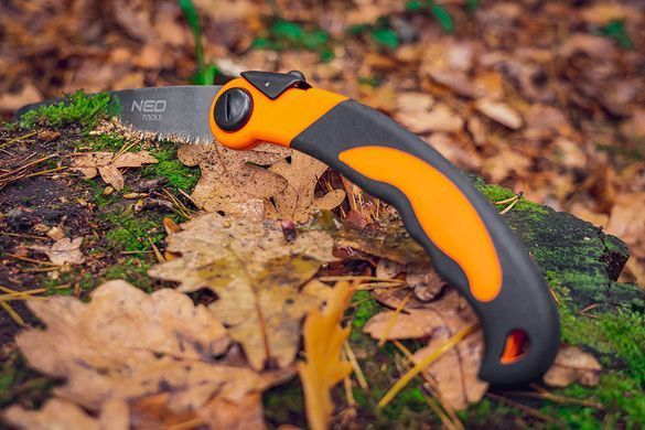 Ручная пила NEO Bushcraft 63-120, складное лезвие 21 см, сталь SK4