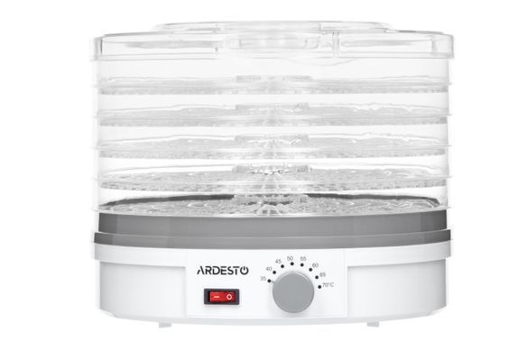 Сушилка для продуктов ARDESTO FDB-5320, 245Вт, поддонов -5x3см, диаметр-32см, макс-70&deg;С, рег.темп, пластик, белый (309798) FDB-5320 фото