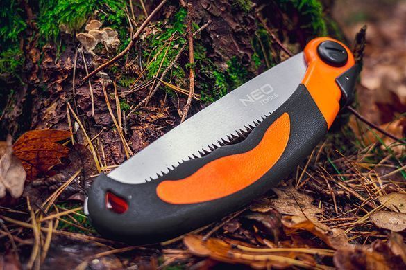 Ручная пила NEO Bushcraft 63-120, складное лезвие 21 см, сталь SK4
