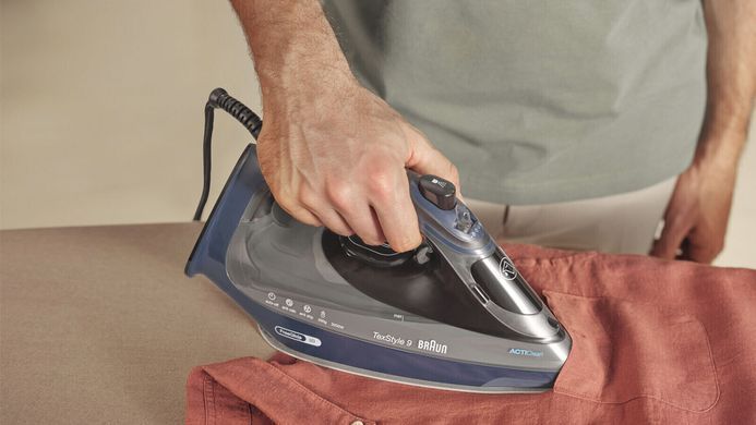 Braun Праска TexStyle 9, 3200Вт, 330мл, паровий удар -260гр, eloxal plus, синій (378704) SI9682DB фото