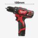 Дриль-шурупокрут акумуляторний MILWAUKEE, M12 BDD-203C 4933464428
