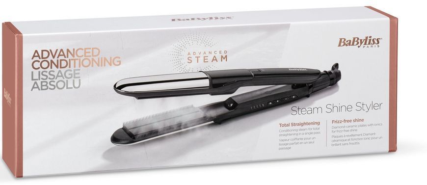 BaByliss Випрямляч, 67Вт, темп.режимів-5, 150-235С, кераміка, чорний (361645) ST496E фото
