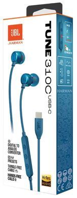Навушники JBL TUNE 310C USB-C Blue (JBLT310CBLU) (6995502) JBLT310CBLU фото