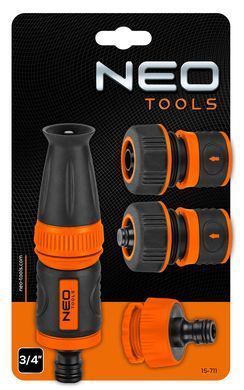 Комплект для поливу Neo Tools 15-711 з прямим дощувателем та з'єднувачами 3/4" 15-711 фото