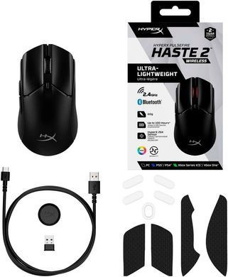 HyperX Миша Pulsefire Haste 2 WL, Black (365029) 6N0B0AA фото