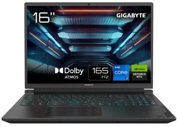 Gigabyte Ноутбук 6X 16.0 FHD+ 165Hz, Intel i7-13650HX, 16GB, F1TB, NVD4060-8, DOS, черный G6X_9KG-43UA854SD фото
