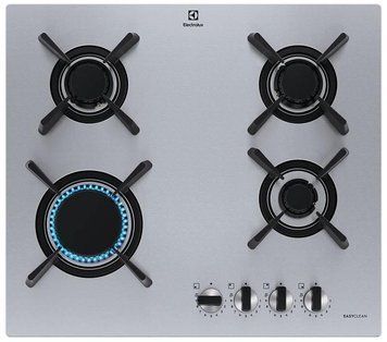 Electrolux Варочная поверхность газовая, 60см, чугун, нерж KGU643723Z фото