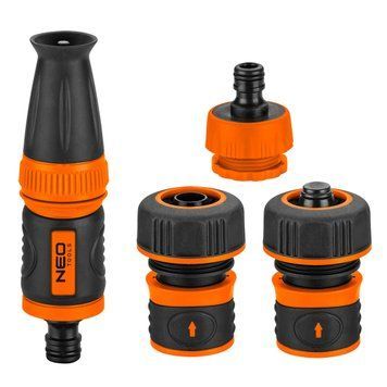 Комплект для полива Neo Tools 15-711 с прямым дождевателем и соединителями 3/4" 15-711 фото
