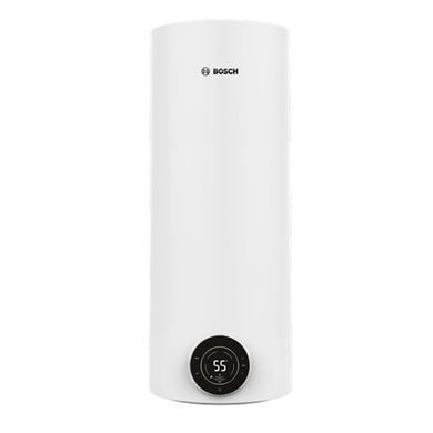 Бойлер BOSCH електр. круглий слім Tronic 4000T, 50л, 1,5кВт, сухий тен, вертикальний монтаж, електр. кер-ння, B, білий (389767) 7736507575 фото