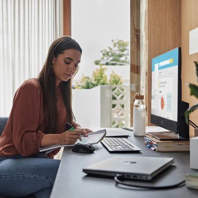 HP Комп'ютер персональний моноблок ProOne 440-G9 23.8" FHD IPS AG, Intel i5-12500T, 16GB, F512GB, UMA, WiFi, кл+м, 2р, Win11P, чорний (373139) 884A7EA фото