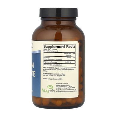 Магній L-треонат, Magnesium L-Threonate, Dr. Mercola, 90 капсул