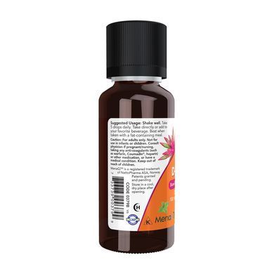 NOW Foods, вітамін D3 та MK-7 у рідкій формі,30 мл (1 унція)