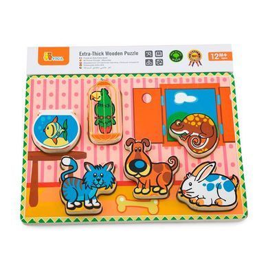 Дерев'яна рамка-вкладиш Viga Toys Домашні вихованці (56440) dt_955 фото