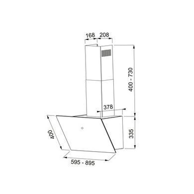Faber Вытяжка наклонная, 60см, 1160м.куб/ч, VRT BK A60 2LS, черный 330.0567.491 фото