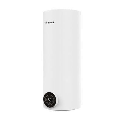 Бойлер BOSCH електр. круглий слім Tronic 4000T, 50л, 1,5кВт, сухий тен, вертикальний монтаж, електр. кер-ння, B, білий (389767) 7736507575 фото