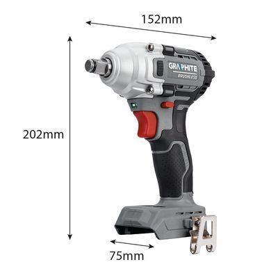 Безщітковий ударний гайковерт GRAPHITE 04-618 18 В, 330 Нм, 1/2", без акумулятора та зарядного пристрою 58G028-1 фото