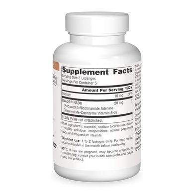 NADH 10mg Peppermint - 10 lozenges Source Naturals