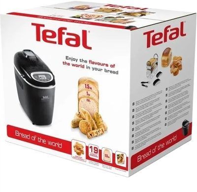 Tefal Хлебопечка Bread of the World 1600Вт, программ-19, макс.вес -1,5кг, форма-квадрат, пластик, черный (373956) PF611838 фото