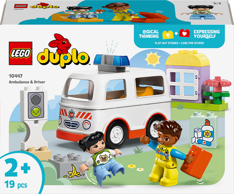 Конструктор LEGO DUPLO Швидка допомога та водій 19 деталей (10447)