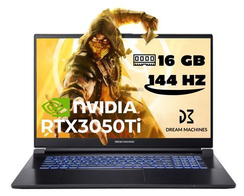 Dream Machines Ноутбук RG3050Ti-17 17.3FHD IPS 144Hz/Intel i7-12700H/16/500F/NVD3050Ti-4/DOS (358059) RG3050TI-17UA35 фото