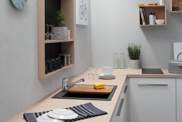 Смеситель для кухни Hansgrohe Focus M42, дл.излива - 203мм, поворотный, 1 рычаг, KM100, хром