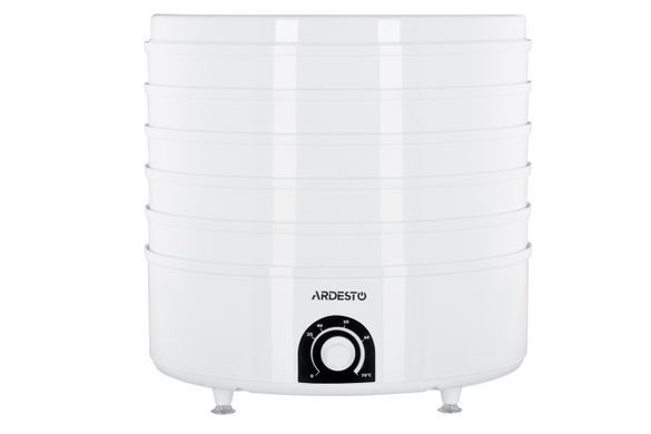 Сушарка для продуктів ARDESTO FDB-5385, 520Вт, піддонів -5x4см, діаметр-38,5см, макс-70&deg;С, рег.темп, пластик , білий (309799) FDB-5385 фото