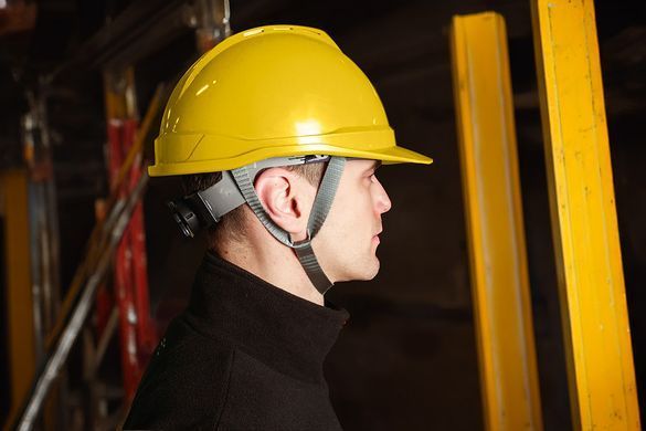 Каска промислова NEO TOOLS 97-221, біла, з ременем підборіддя, ABS, CE сертифікат Жовтий