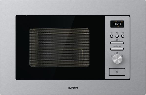 Gorenje Піч мікрохвильова, вбудовувана, 20л, 800Вт, гриль, дисплей, нерж (355511) BM201AG1X фото