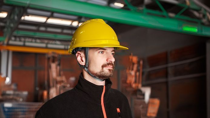 Каска промислова NEO TOOLS 97-221, біла, з ременем підборіддя, ABS, CE сертифікат Жовтий