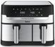 Tefal Мультипіч на 2 чаші Dual Easy Fry & Grill Air Fryer, 2700Вт, чаша-8,3 (5,2+3,1)л, сенсорне керування, 8 програм, гриль, пластик, нерж. сталь (371393) EY905D10