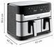 Tefal Мультипіч на 2 чаші Dual Easy Fry & Grill Air Fryer, 2700Вт, чаша-8,3 (5,2+3,1)л, сенсорне керування, 8 програм, гриль, пластик, нерж. сталь (371393) EY905D10