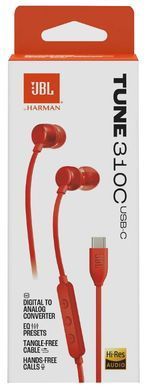 Навушники JBL TUNE 310C USB-C Red (JBLT310CRED) (6995503) JBLT310CRED фото