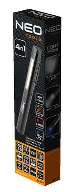 Инспекционная лампа NEO Tools 99-077, 4 в 1: COB LED 450 лм, лазер, УФ 365 нм, USB-C 99-077 фото