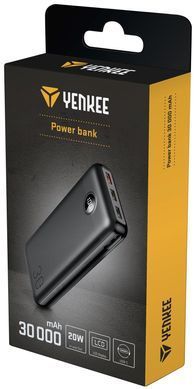 Портативное зарядное устройство Yenkee YPB 3018 - 30000 mAh PD20W Black (7007751)