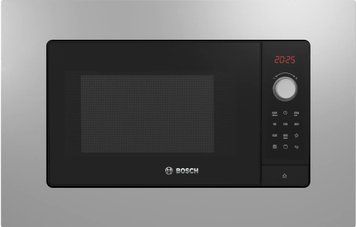 Bosch Мікрохвильова піч вбудована, 25л, електр. управл., 800Вт, гриль, дисплей, нержавіюча сталь (355544) BEL653MS3 фото