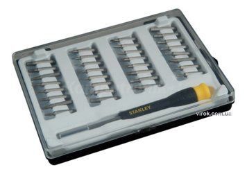 Отвертка-держатель с прецизионными насадками STANLEY: SL, PH, HEX, TORX, в футляре, 17 шт