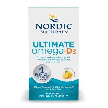 Омега-3 из Д3 Nordic Naturals (Ultimate Omega-D3) 120 мягких капсул