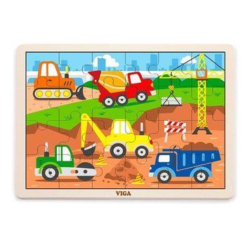 Дерев'яний пазл Viga Toys Будівельна техніка, 24 ел. (51463) dt_79203 фото