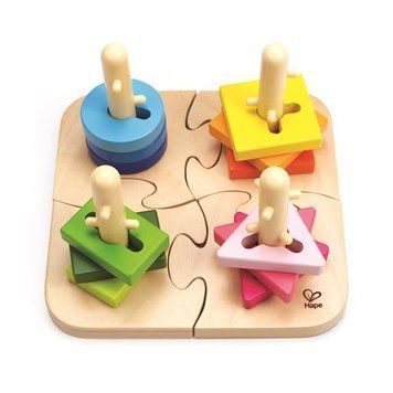 Деревянный пазл-сортер Hape Цветные фигуры (E0411) dt_12121 фото